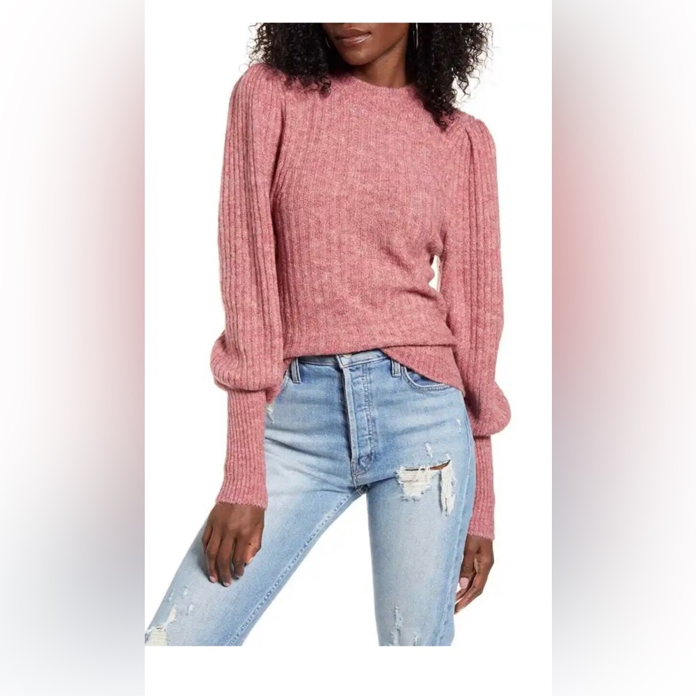 NWT Leith Juliet Sleeve Sweater Size XS in Red Chili